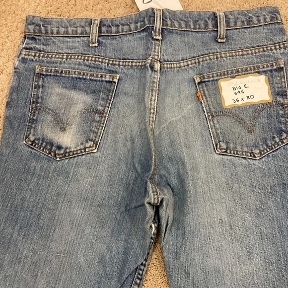 Vintage Denim Levis Big E. Orange tag. Size 36x30. Made in USA - Picture 3 of 4